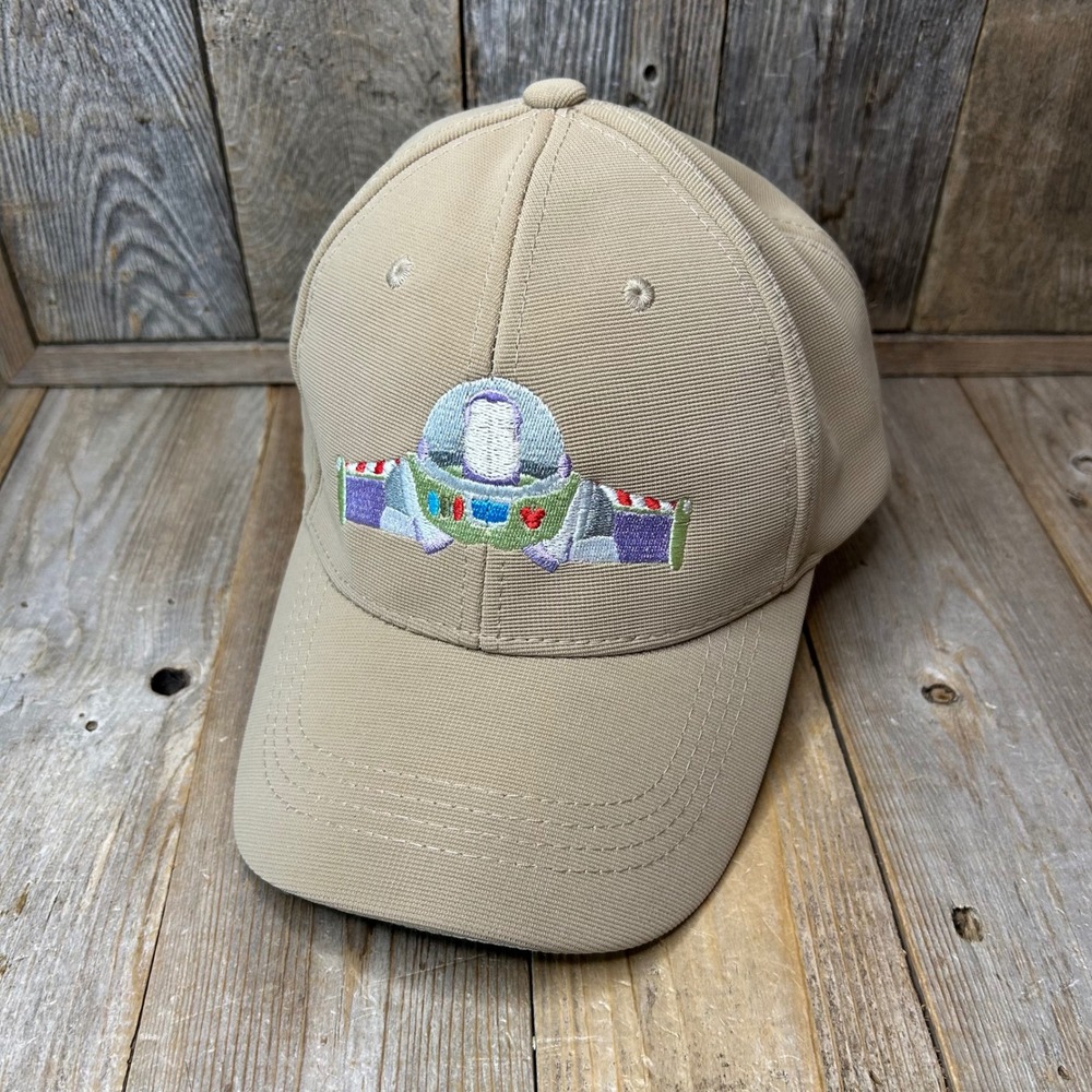 Buzz Lightyear Spaceship Embroidered Baseball Cap Tan Adjustable Disney Pixar